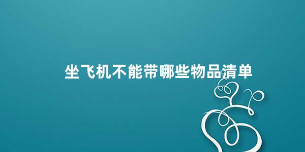 坐飞机不能带哪些物品清单