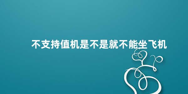 不支持值机是不是就不能坐飞机