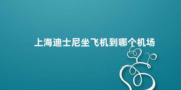 上海迪士尼坐飞机到哪个机场