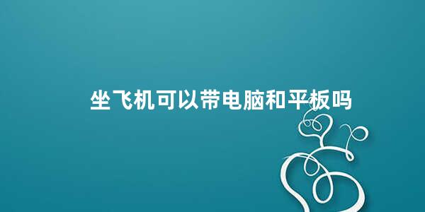 坐飞机可以带电脑和平板吗