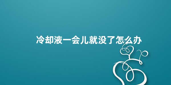 冷却液一会儿就没了怎么办