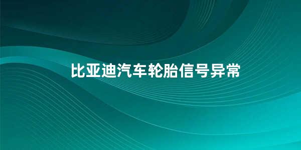 比亚迪汽车轮胎信号异常