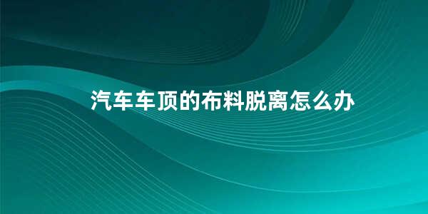 汽车车顶的布料脱离怎么办