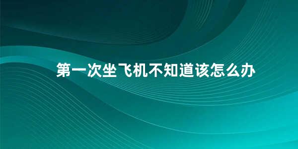 第一次坐飞机不知道该怎么办