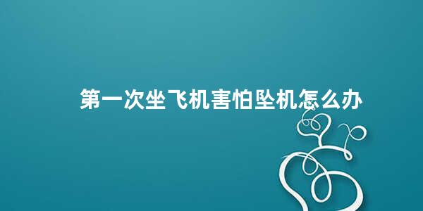 第一次坐飞机害怕坠机怎么办