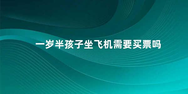 一岁半孩子坐飞机需要买票吗