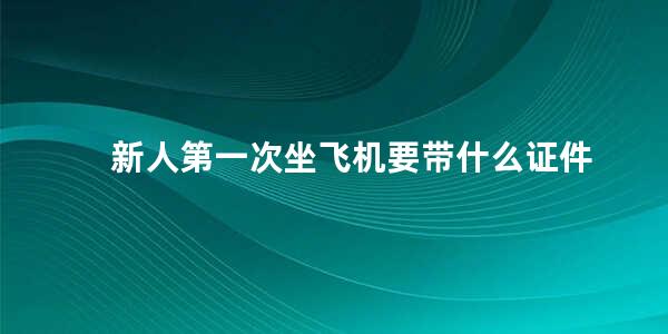 新人第一次坐飞机要带什么证件