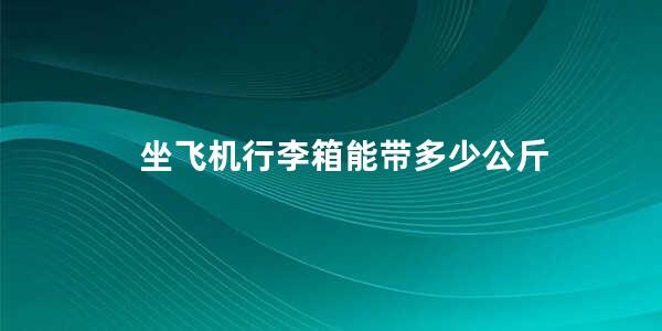 坐飞机行李箱能带多少公斤