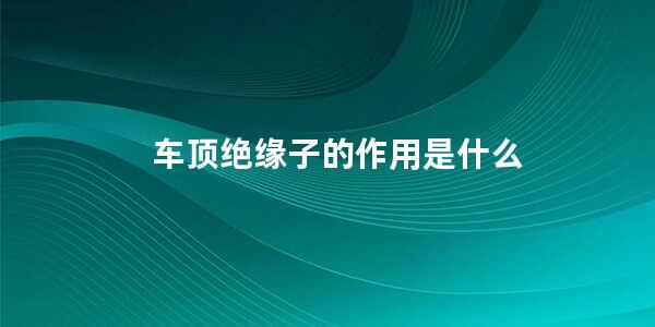 车顶绝缘子的作用是什么