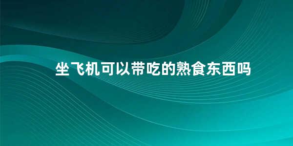 坐飞机可以带吃的熟食东西吗