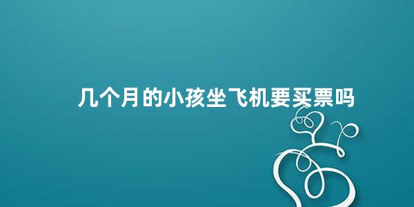 几个月的小孩坐飞机要买票吗