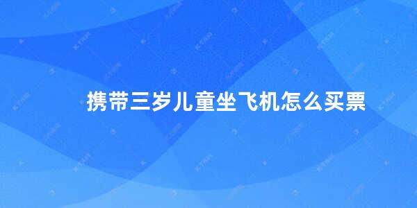 携带三岁儿童坐飞机怎么买票