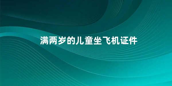 满两岁的儿童坐飞机证件