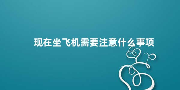 现在坐飞机需要注意什么事项