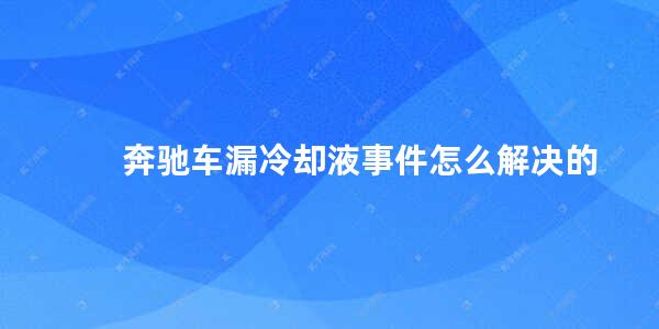 奔驰车漏冷却液事件怎么解决的