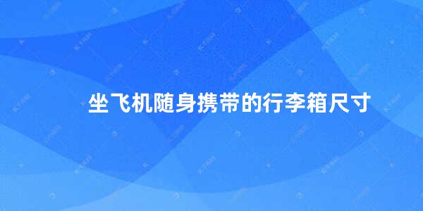 坐飞机随身携带的行李箱尺寸