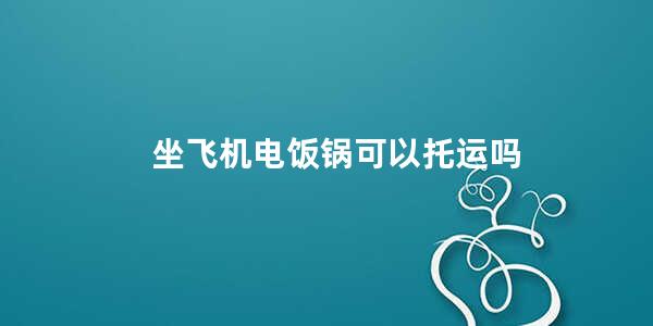 坐飞机电饭锅可以托运吗