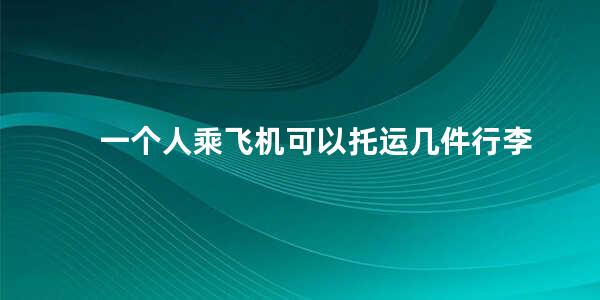 一个人乘飞机可以托运几件行李