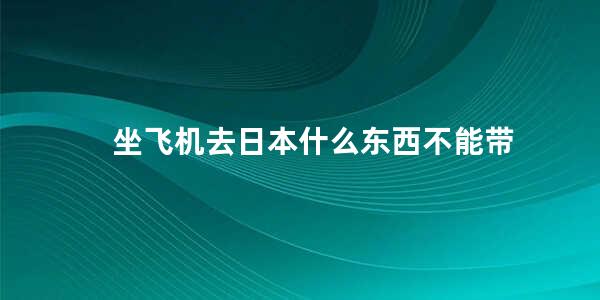 坐飞机去日本什么东西不能带