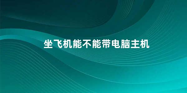 坐飞机能不能带电脑主机