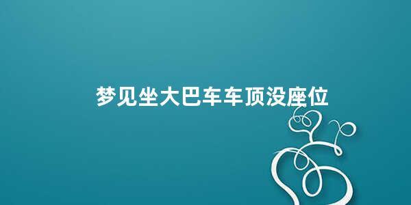 梦见坐大巴车车顶没座位