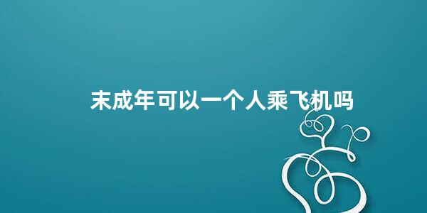 末成年可以一个人乘飞机吗