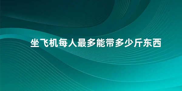 坐飞机每人最多能带多少斤东西