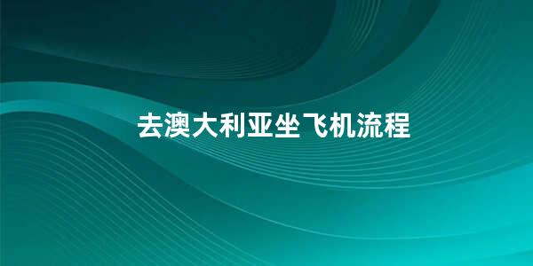 去澳大利亚坐飞机流程