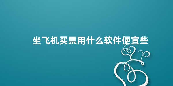 坐飞机买票用什么软件便宜些