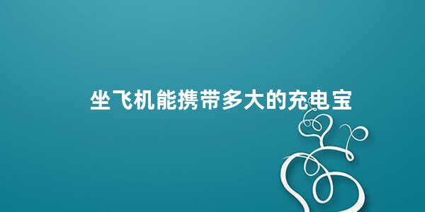 坐飞机能携带多大的充电宝